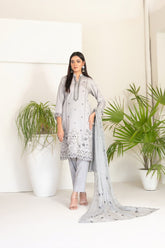 3-PC Unstitched Fancy Embroidered Viscose Najwa By Tawakkal Fabrics | D-4391